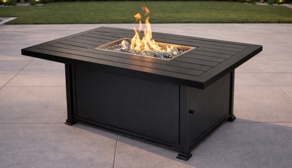 Outdoor Patio Furniture Aluminum Gas Propane Fire Pit with Lid