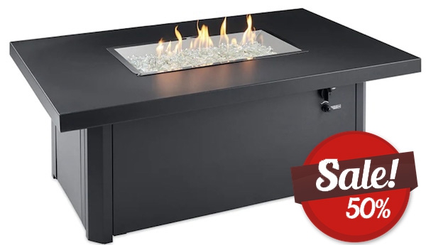 Onyx Rectangular Gas Fire Pit Table