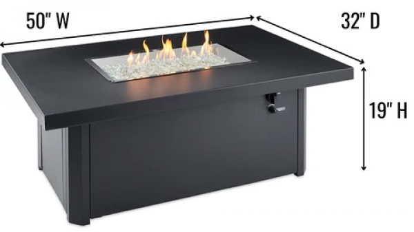 Onyx Rectangular Gas Fire Pit Table - Picture 2
