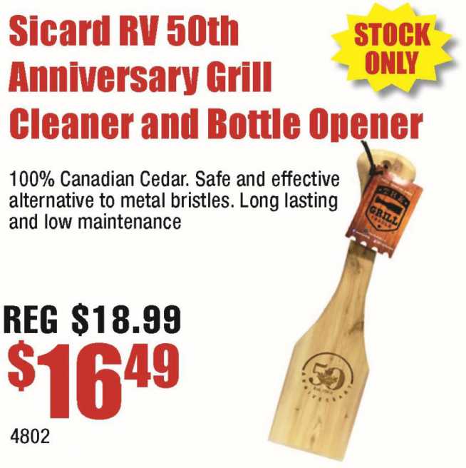 Sicard RV 50th Anniversary Grill Cleaner And Bottle Opener