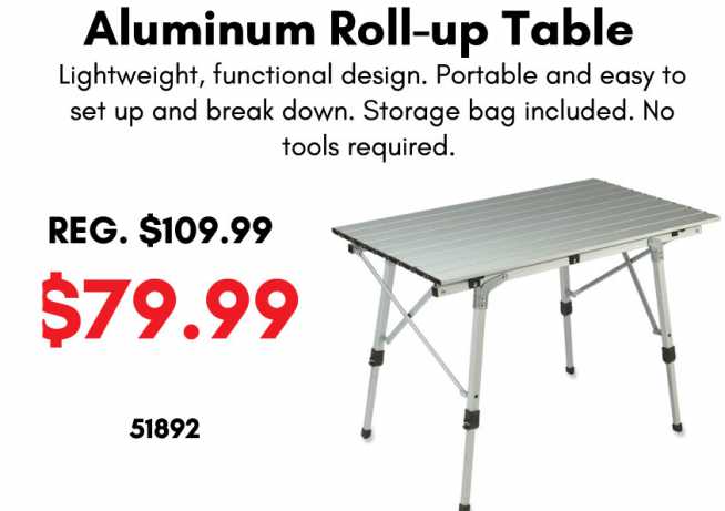 Aluminum Roll-Up Table