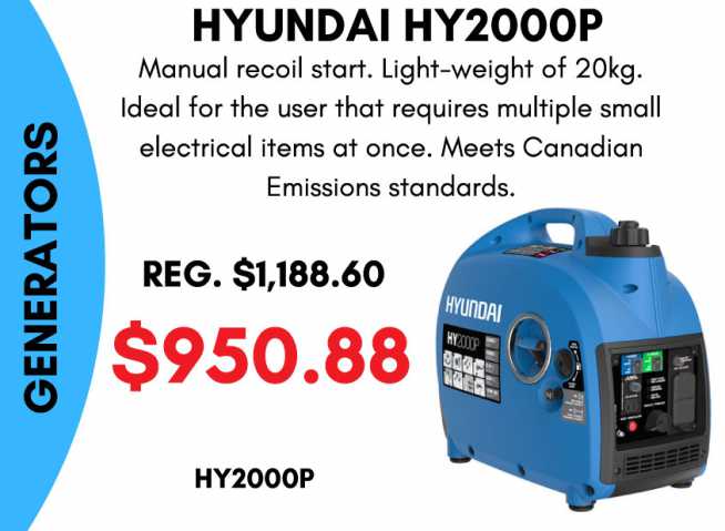 Hyundai HY2000P Generator