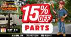 15% off Parts - Kick off to Camping Open House Event