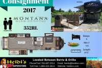 2017 MONTANA HIGH COUNTRY KEYSTONE 352RL (SITE # 175 in HEIDI'S CAMPGROUND *) - Oro Medonte RV Details page