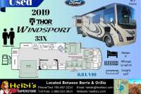 2019 THOR WINDSPORT 33X (ELECTRIC BED OVER CAB) - Oro Medonte RV Details page